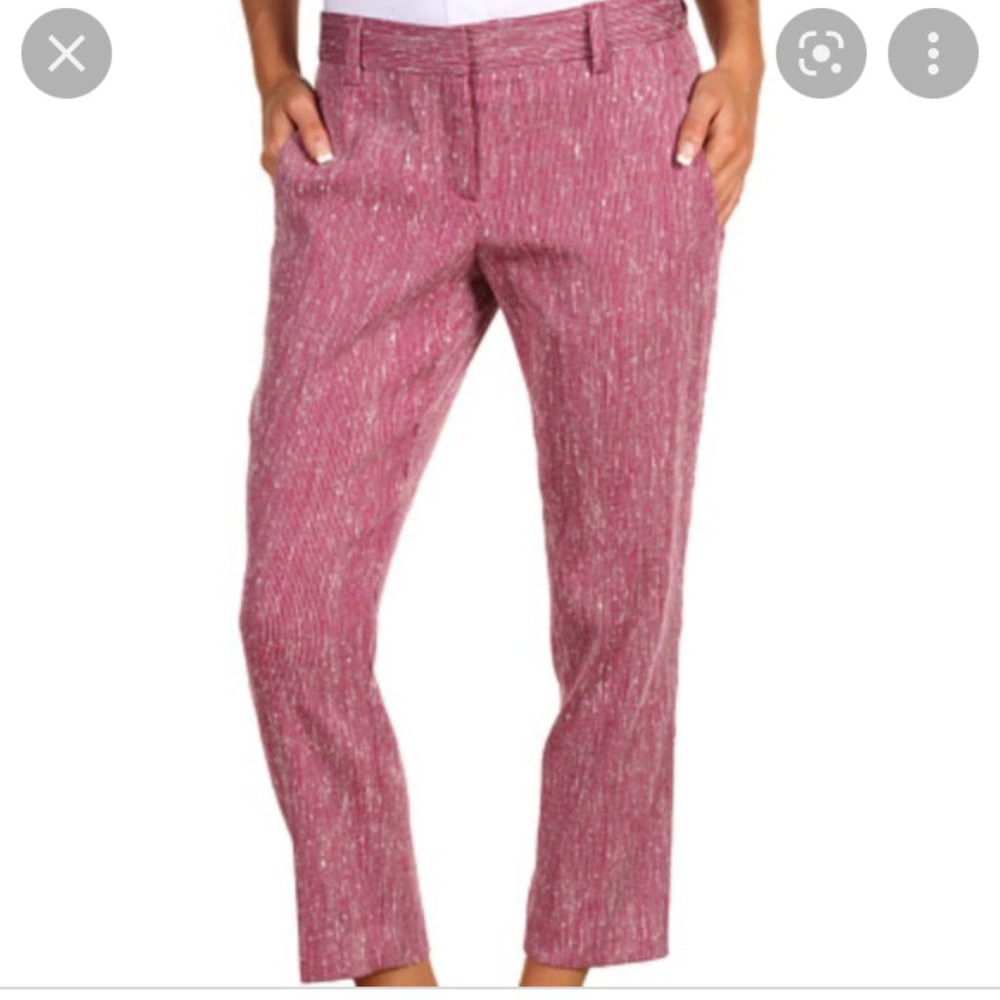 Theory Yanette C Jamboree Ankle Textured Stripe Side Pocket Straight Pants 4